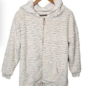 Soft Surroundings  Novella Teddy Fuzzy Soft Zip Jacket Size Medium